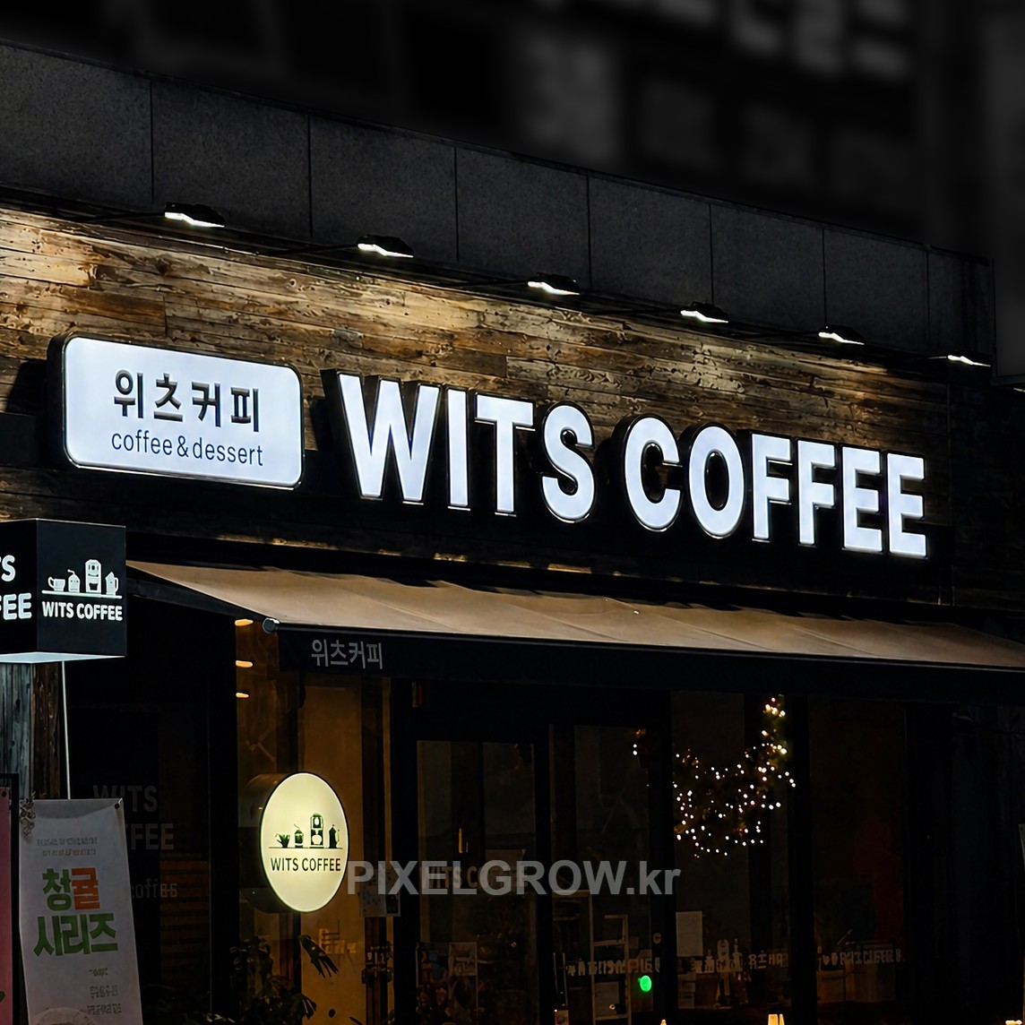 #카페간판/채널간판_위츠커피 시공 사진 4